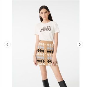 Maje Argyle knit skirt 34 new with tag